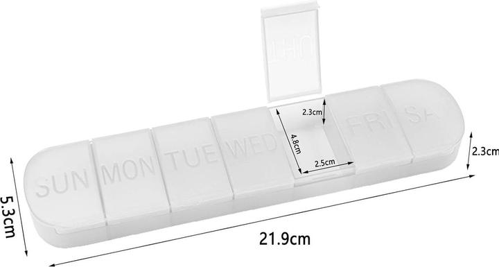 Actual product image Cbx Tablettenbox 7 Tage, Pillendose für eine Woche mit grosser Kapazität, handliche Medikamentenbox