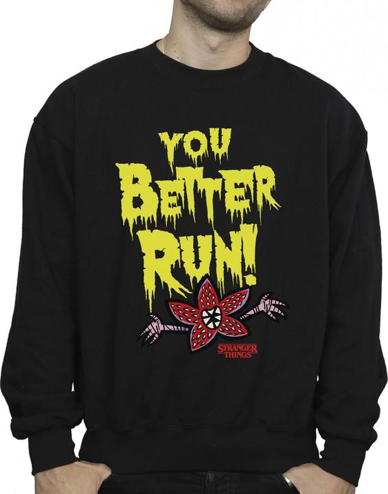 Actual product image Netflix Mens Stranger Things You Better Run Sweatshirt (S)