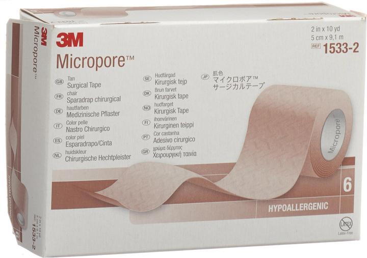 Produktbild 3M MICROPORE Rollenpflaster ohne Dispenser 50mmx9.14m weiss, 6 Stück (6 x)