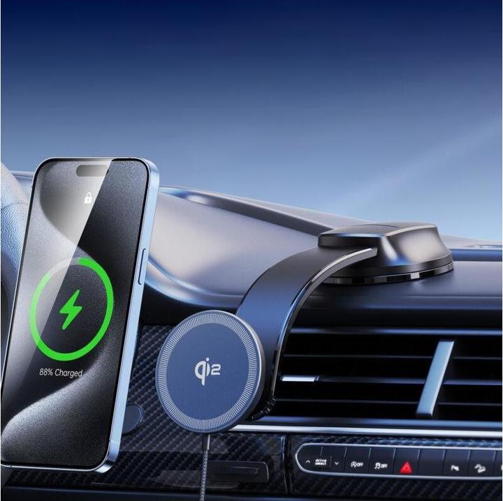 Immagine prodotto Duzzona Caricabatterie da auto V4 Qi2 15W MagSafe Wireless - Nero (15 W)