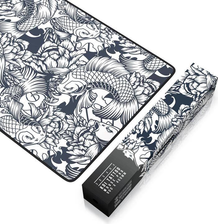 Actual product image Titanwolf Gaming Mouse Pad, 900 x 400mm XXL Mouse Mat, improves precision & speed, Koi Tattoo (XXL)