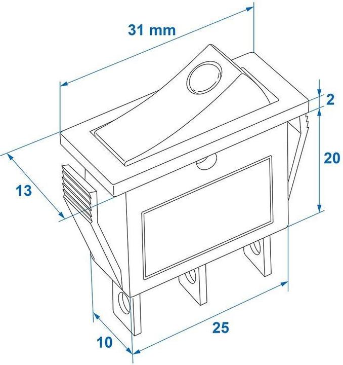 Actual product image ProPlus Rocker switch LED green 12V / 24V-max. 10A in blister pack