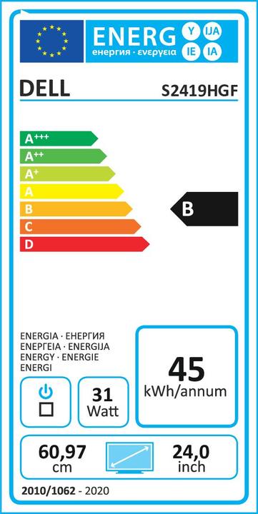Energie-Label Dell S2419HGF (1920 x 1080 Pixel, 24")