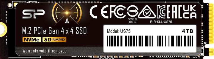 Actual product image Silicon Power SSD US75 4TB M.2 PCIe NVMe (4000 GB, M.2 2280)