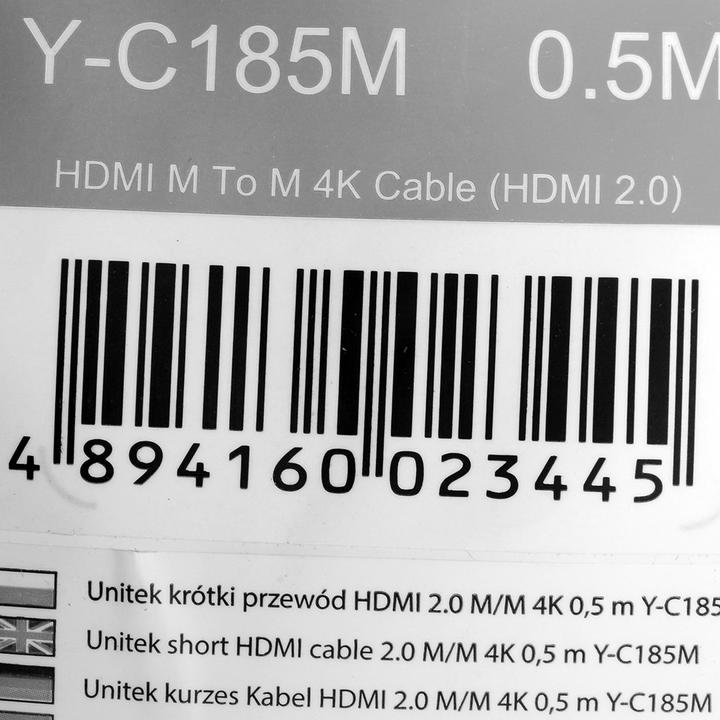 Image du produit Unitek CÂBLE HDMI 2.0 M/M 4K 60HZ 0 5M Y-C185M (0.50 m, HDMI)