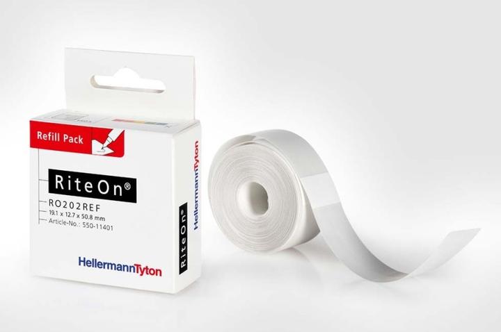Produktbild HellermannTyton RiteOn® Nachfüllpackung Etiketten je Blatt: 100 RO203REF-100-WH Weiss Inhalt: 100 St.