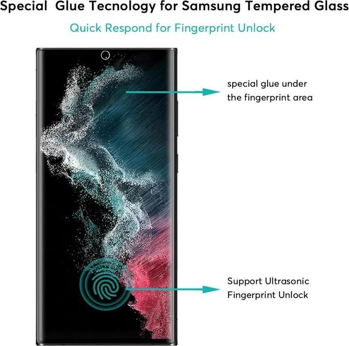 Image du produit Evelatus Galaxy S23 Ultra 2.5D Full Cover Japon Glue Glass Anti-Static (1 pièce(s), Samsung Galaxy S23 Ultra)