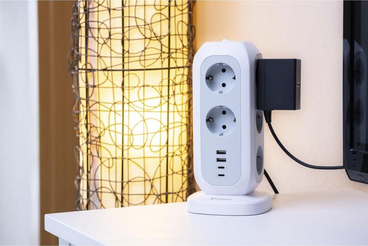 Actual product image Verbatim EU Power Tower 11 (11 x, USB-A, USB-C, CEE 7/4, 2 m)