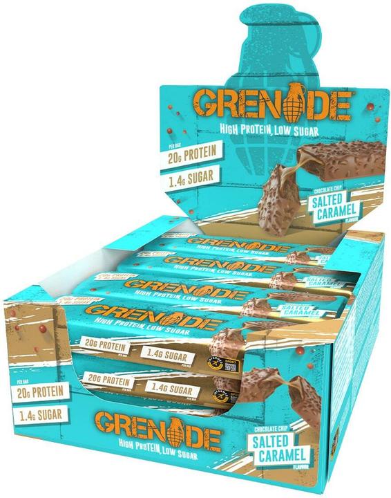 Produktbild Grenade Carb Killa Chocolate Chip Salted Caramel Proteinriegel (12x60g) (Caramel, Schokolade, Nougat, 12 Stk., 810 g)