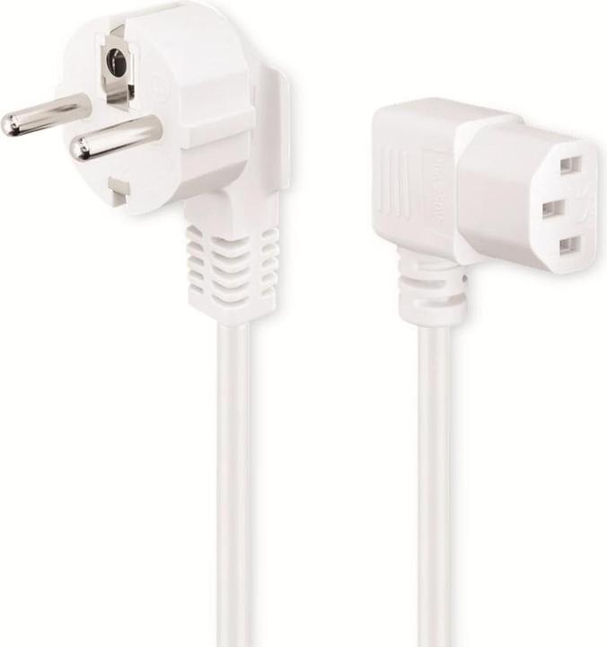 Produktbild Goobay Kaltgeräte Anschlusskabel beidseitig abgewinkelt, 1,5 m, Weiss (1.50 m)