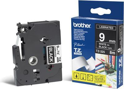 Actual product image Brother Tze-325 (0.90 cm, Black, White)