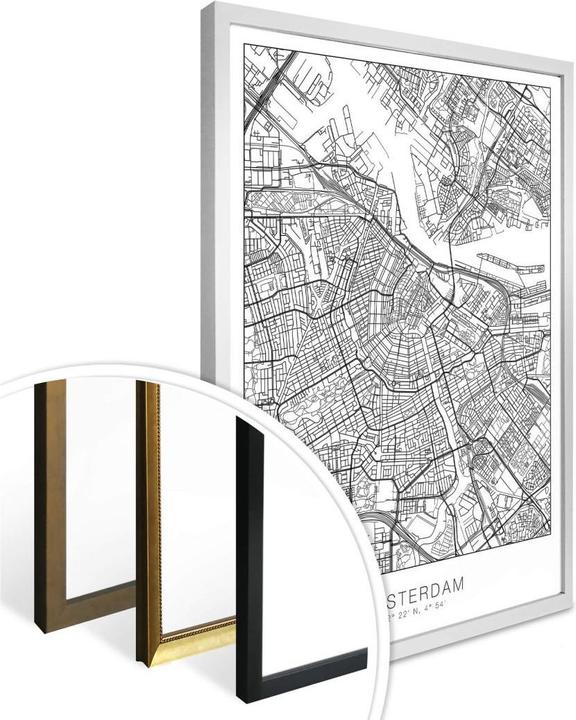 Produktbild Trenddeko Stadtplan Amsterdam (120 x 150 cm)