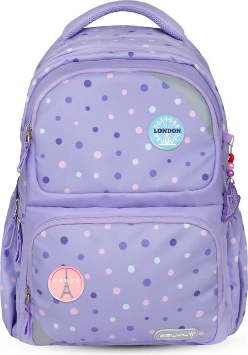 Produktbild Belmil Maxi Pack Schulrucksack mit Brustgurt 2tlg. Set "Purple Dot (22 l)