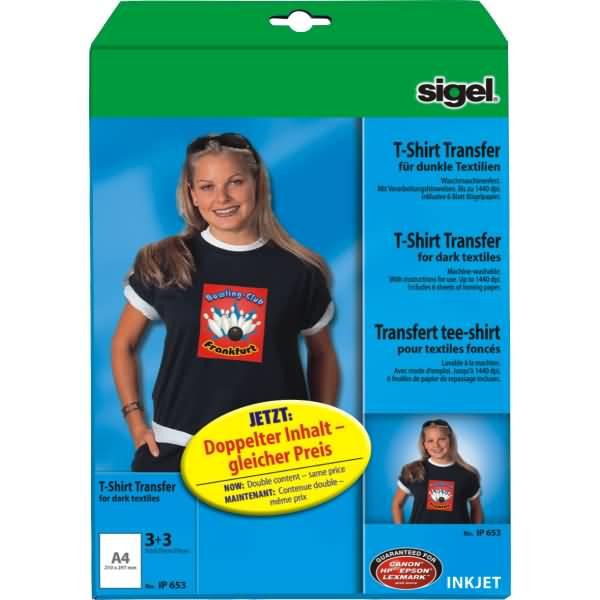Image du produit Sigel Films de transfert InkJet pour T-shirts (250 g/m², 6 x)