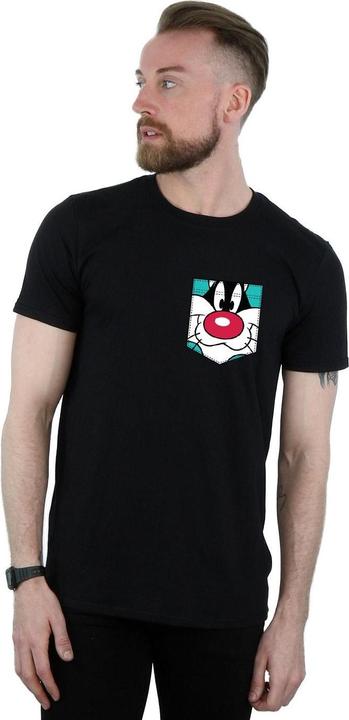 Immagine prodotto Looney Tunes Sylvester Face Faux Pocket Maglietta Uomo (3XL)