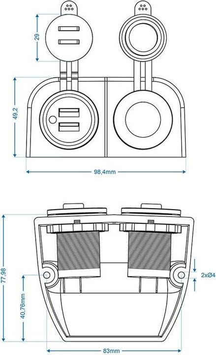 Actual product image ProPlus Structure kit: socket DIN + USB double socket