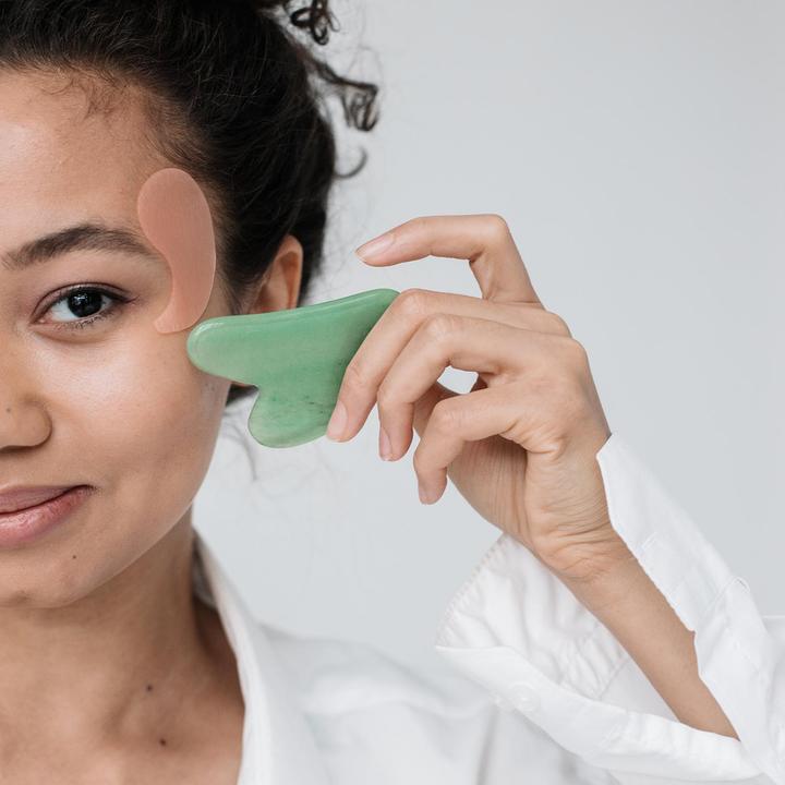 Actual product image JTI Gua Sha stone for facial massage - green
