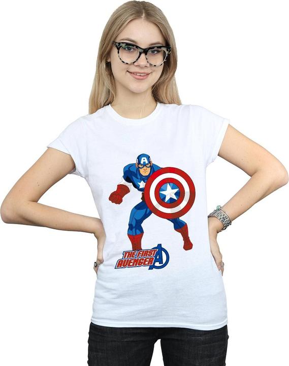 Actual product image Captain America Womens/Ladies The First Avenger T-Shirt (XL)