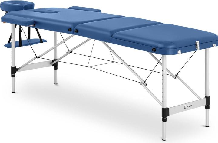 Produktbild Physa Massageliege klappbar Massagebank Massagetisch Holzrahmen 180 kg blau