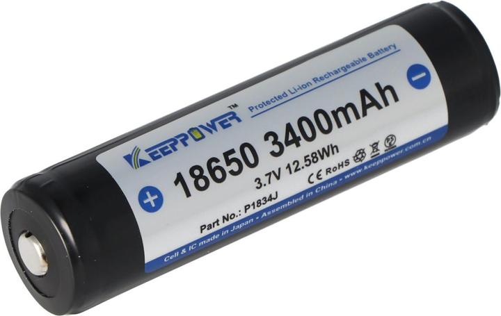 Immagine prodotto Keeppower Batteria 18650 protetta con PCB (1 pz., 18650, 3400 mAh)