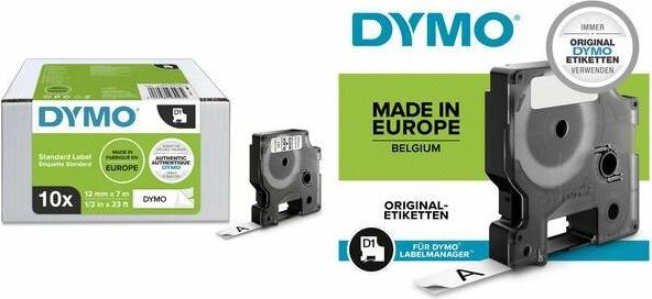 Produktbild Dymo 1x10 D1 Schriftband 9mmx7m auf (0.90 cm, Weiss)
