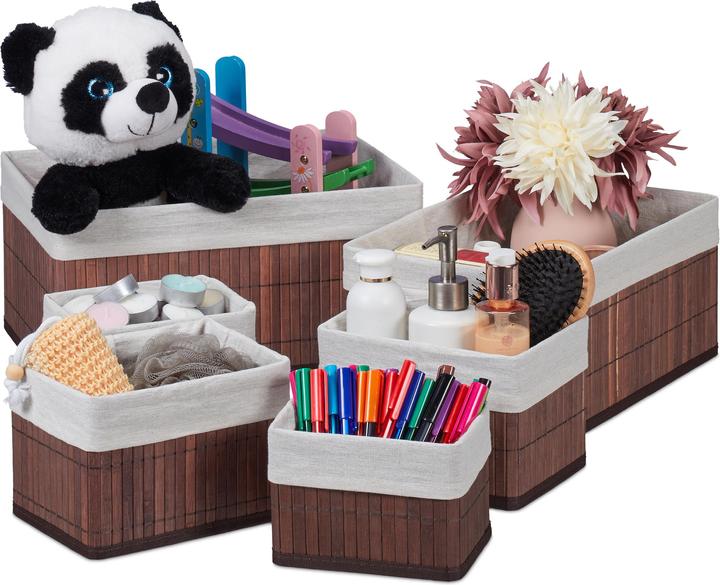 Actual product image Relaxdays Set of 6 Storage Baskets (6 x, 35 x 25 x 17 cm)