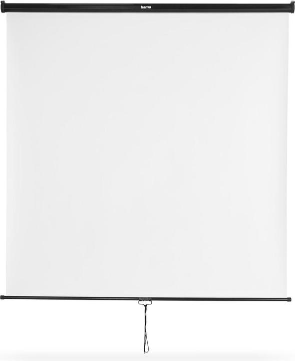 Image du produit Hama Écran enroulable, 175 x 175 cm, mobile, pour montage au plafond ou au mur, blanc (97.24", 1:1)