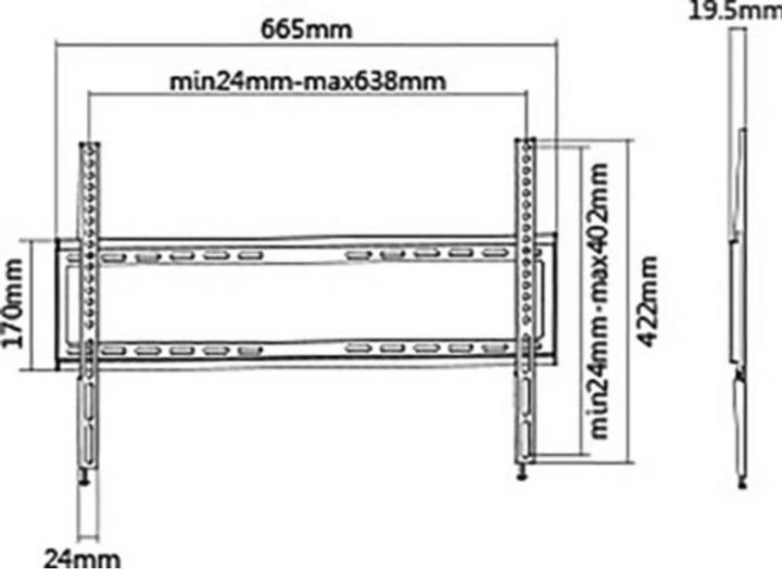 Produktbild myWall HF 3-3 (Wand, 70", 35 kg)