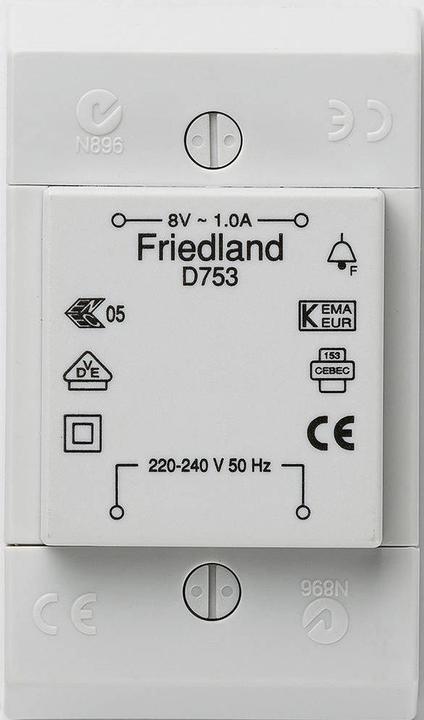 Actual product image Friedland Bell transformer 8 V/AC 1