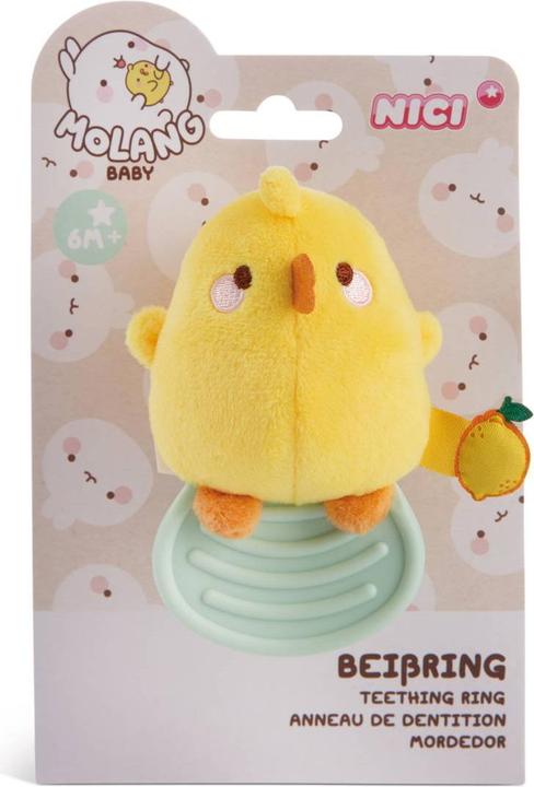 Actual product image NICI Piu Piu teething ring 10cm on header card
