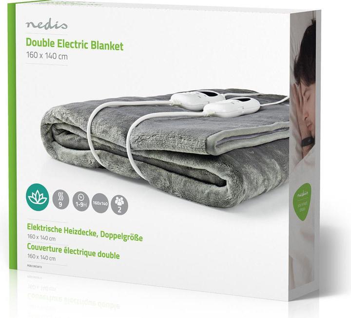 Produktbild Nedis Elektrische Bettdecke | Unterdecke | 2 Personen | 160 x 140 cm | 9 Wärmeeinstellungen | waschb (160 x 140 cm)