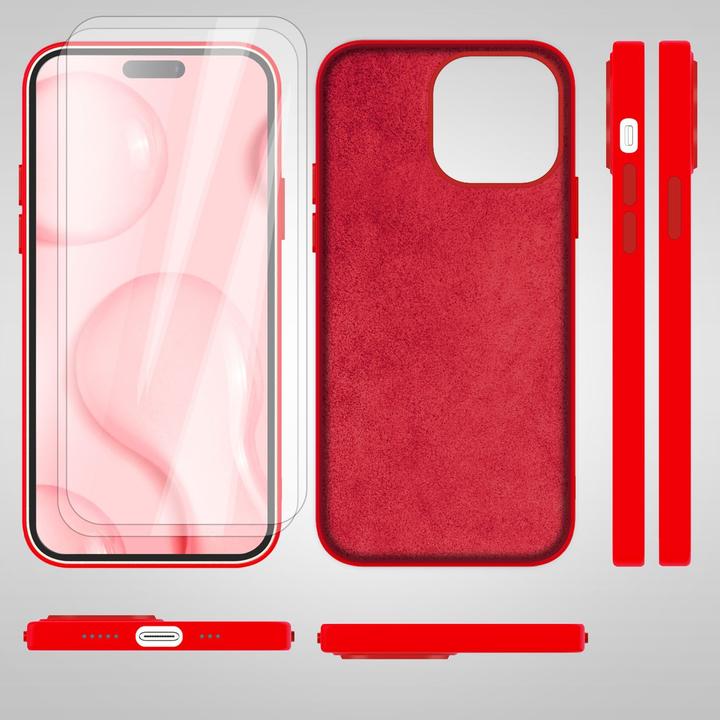 Actual product image Nalia Liquid silicone case with MagSafe function & 2x display protection glass (Apple iPhone 14 Pro)