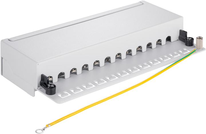 Actual product image Goobay CAT 6 Mini/Desktop Patch Panel, 12 Port, Gray