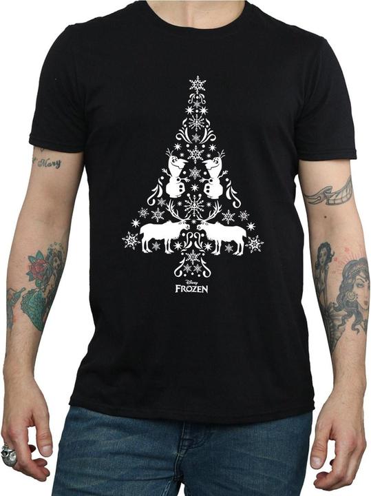 Actual product image Disney Mens Frozen Christmas Tree T-Shirt (XXL)