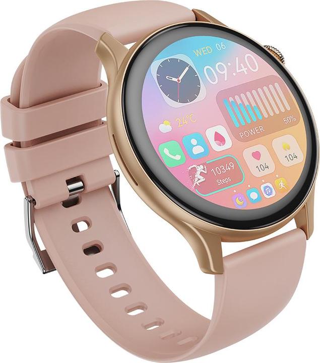 Actual product image xO smartwatch J6 Amoled rose gold