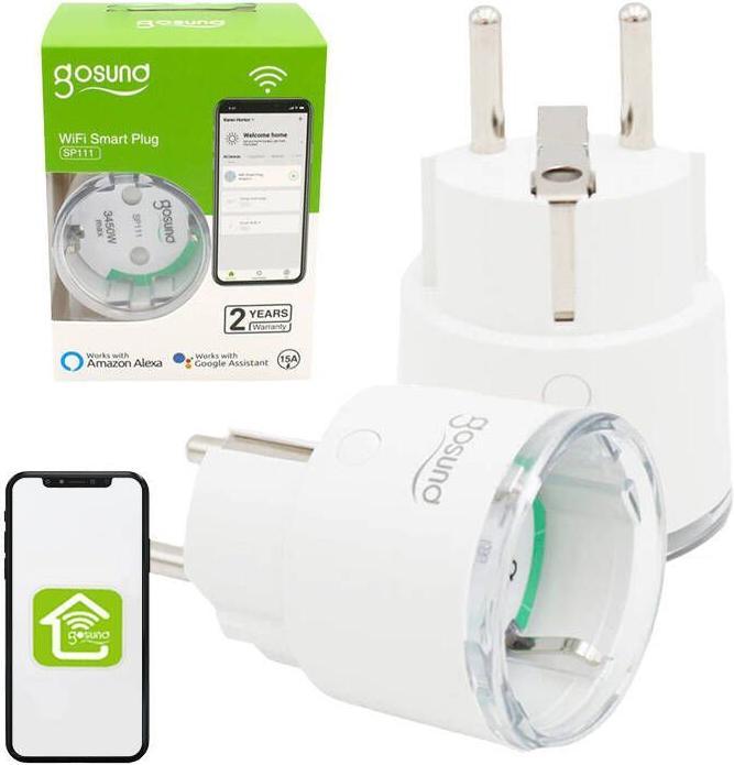 Actual product image Gosund Smart plug WiFi SP111, Tuya 2-pack