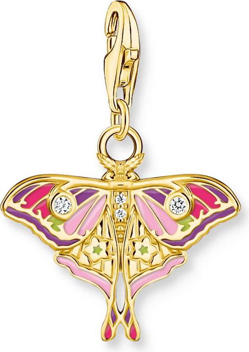 Immagine prodotto Thomas Sabo Charm-Anhänger bunter Nachtfalter vergoldet (Smalto, Argento 925)