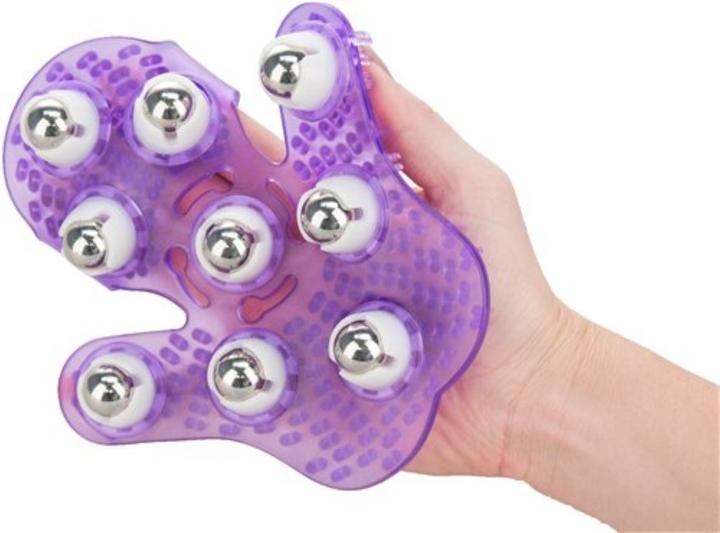 Actual product image PowerBullet Roller Balls Massage Glove Purple
