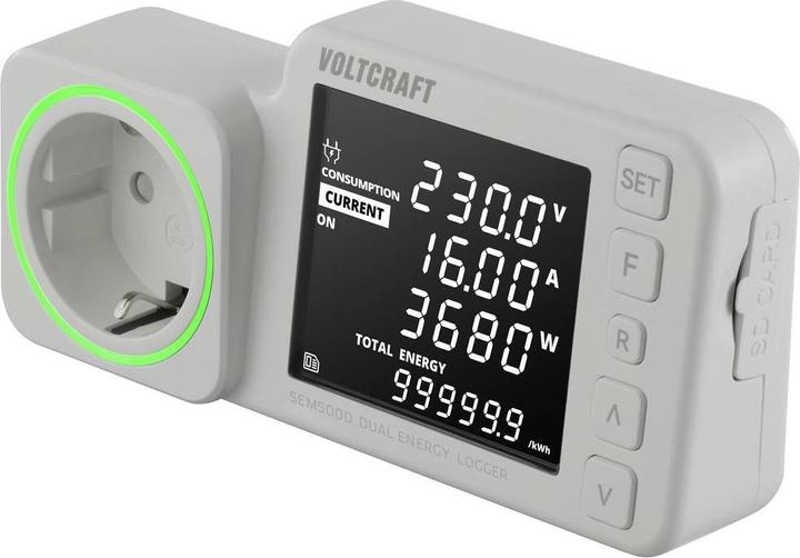 Actual product image Voltcraft SEM5000 DUAL Energy cost meter Cost forecast, alarm function, adjustable electricity tariff