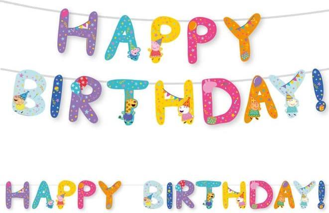 Actual product image Amscan Happy Birthday Peppa Pig letter chain
