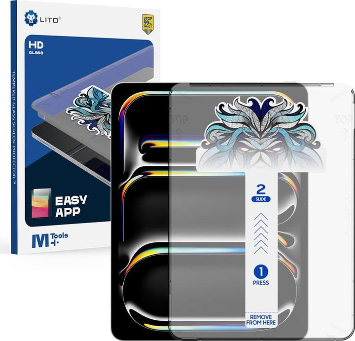 Lito Vetro blindato EasyShield con strumento di installazione incluso (1 Pezzo/i, iPad Pro 13 2024 (M4))
