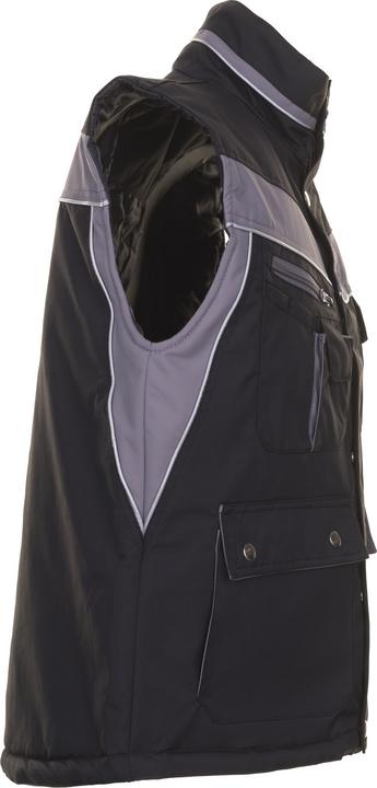 Actual product image Planam unisex winter waistcoat PLALINE black, zinc size 4XL (4XL)