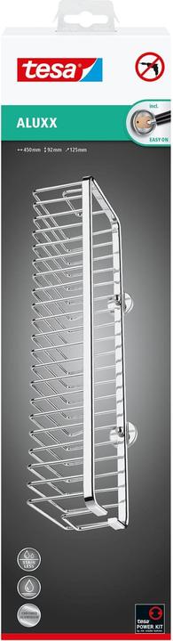 Actual product image tesa ALUXX shower basket incl. adhesive solution without drilling (9.5 x 13.5 x 46.5 cm)