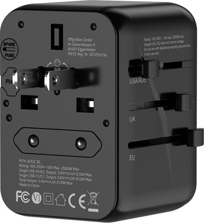 Actual product image Offgridtec Reiseadapter