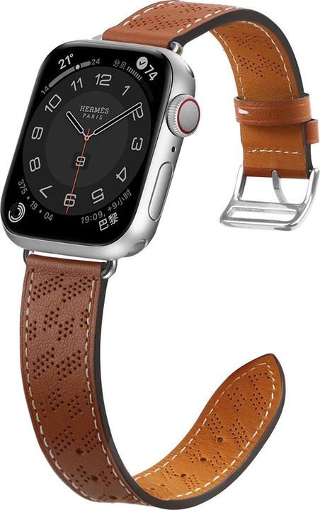 Produktbild Hurtel Armband Leder Lederarmband für Apple Watch Ultra, SE, 8, 7, 6, 5, 4, 3, 2, 1 (49, 45, 44, 42 mm) Arm (45 mm, 44 mm, 42 mm, 49 mm, Echtes Leder)