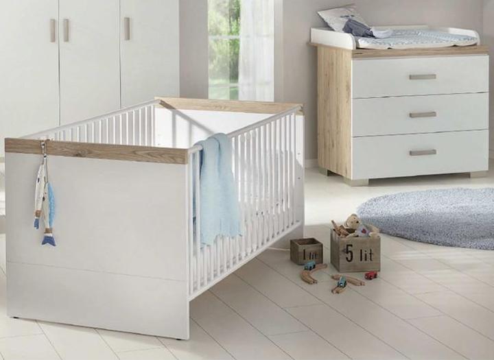 Transland Kinderzimmer Hilja inkl. Kinderbett und Kommode mit Wickelansatz (Wickelkommode, Babybett)