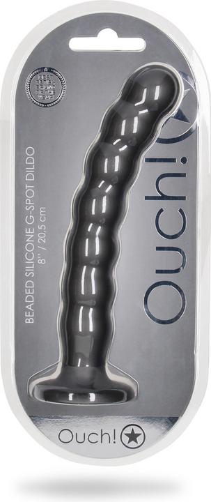 Image du produit Ouch! Beaded G-Spot Dildo - 8" / 20,5 cm - Gun Metal