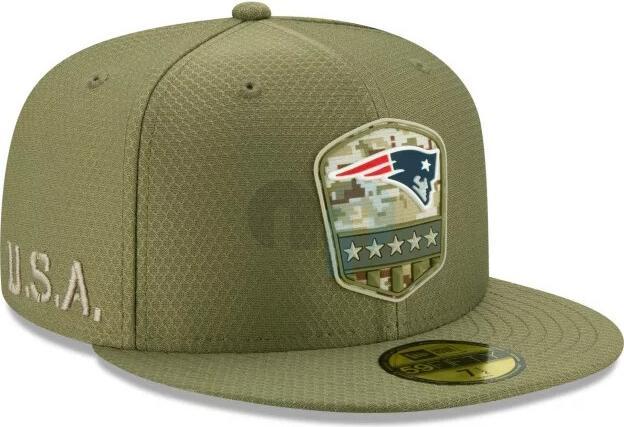 Produktbild New Era NFL - New England Patriots - On Field Salute to Service 59Fifty Cap Oliv 7.125 (56)