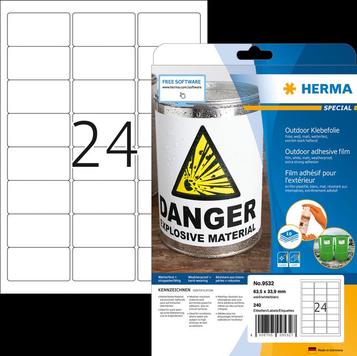Actual product image Herma Weatherproof address labels A4