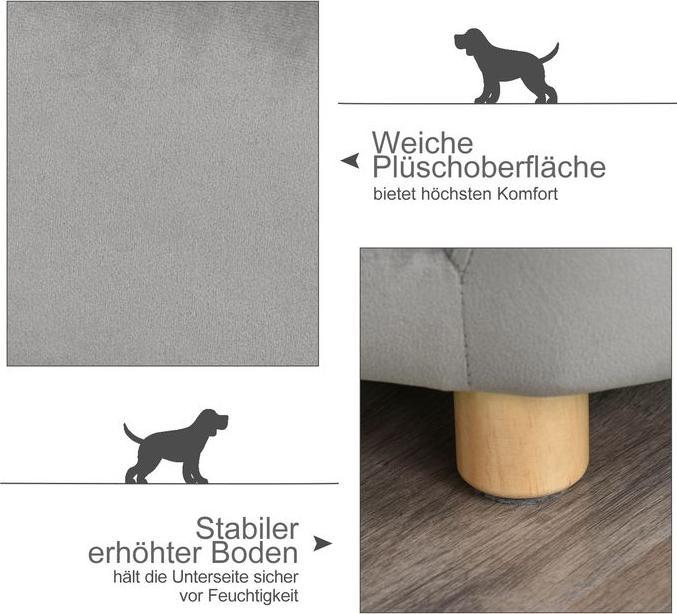 Image du produit Swisshandel24 Canapé pour chien canapé pour chien avec velours hollandais mousse pied en bouleau pour chats (Chat, Chien)